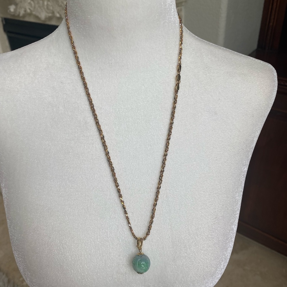 14k Gold & Jade Necklace